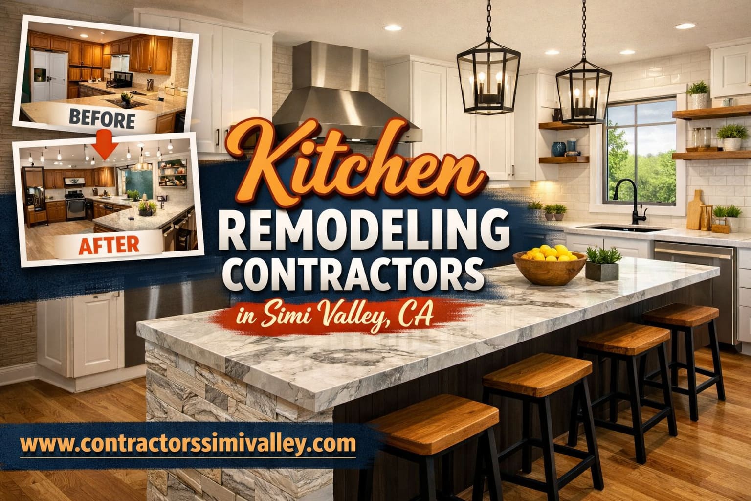 Complete kitchen renovation project in Simi Valley showing open concept transformation
