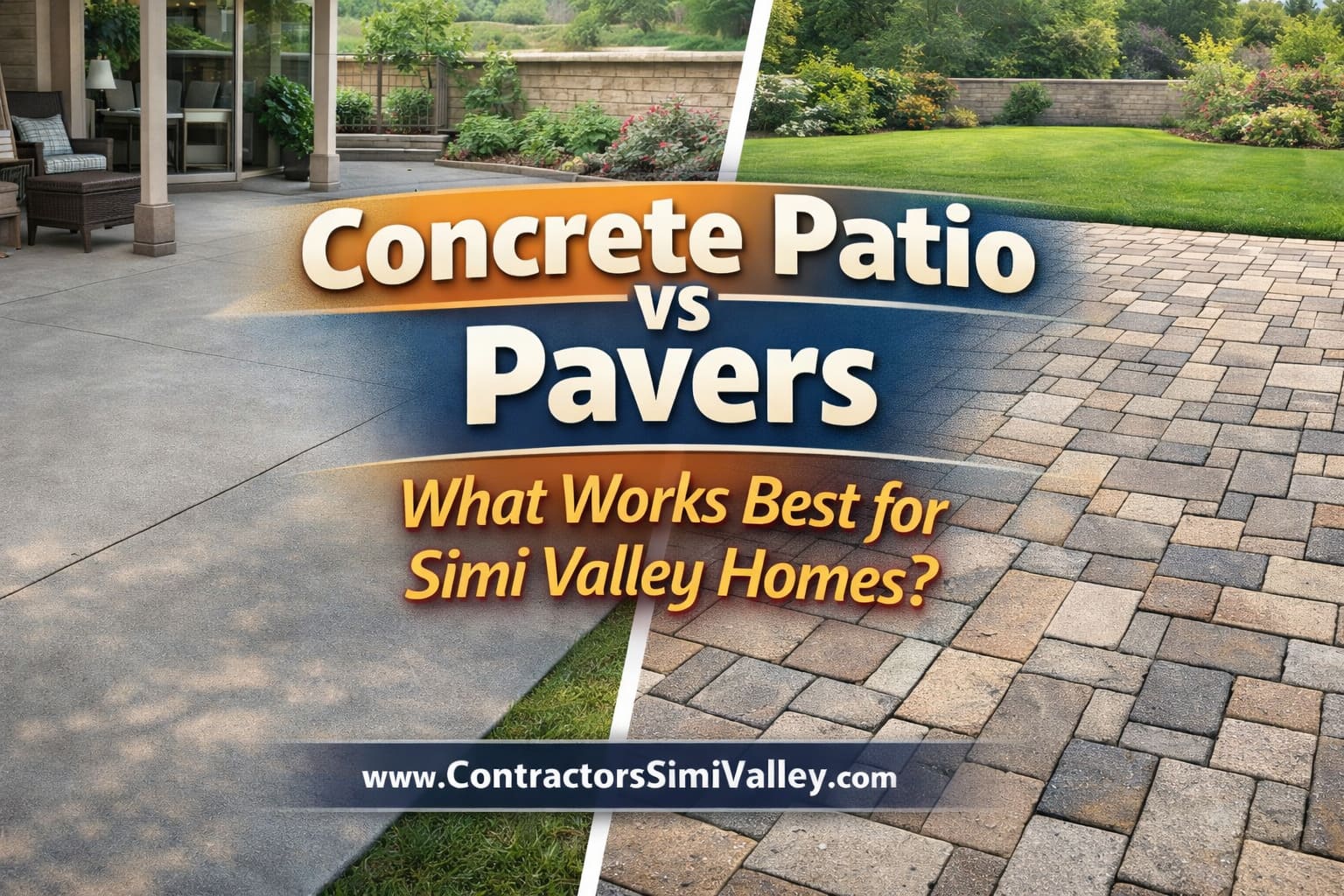 Concrete patio and paver comparison for Simi Valley backyards